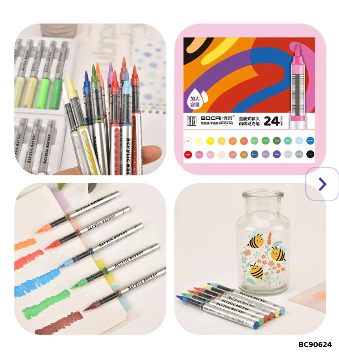 Bc90624 Bocai Acrylic Marker 24 Color