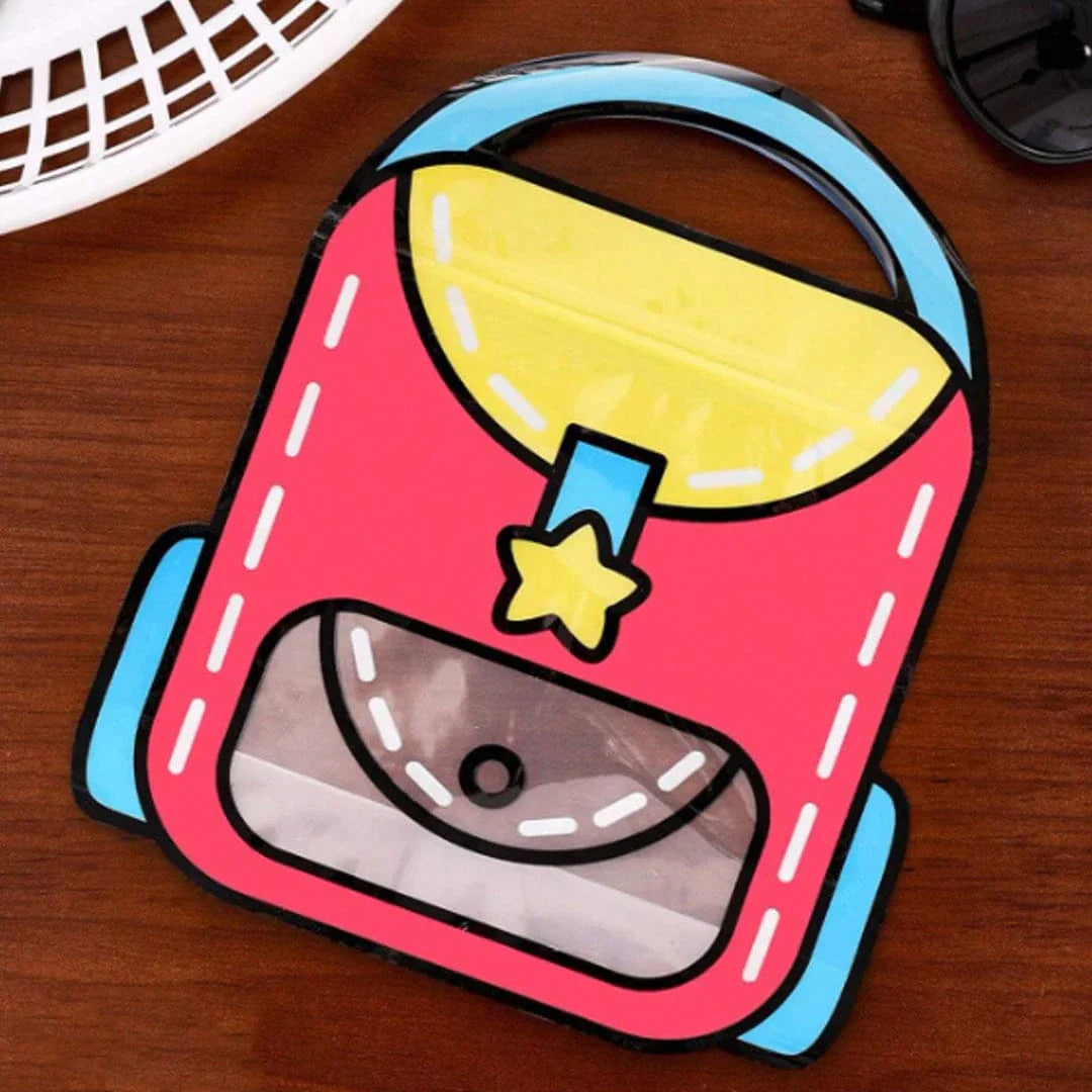 3D Pastel School Bag Ziplock – Transparent Bag | Pack of 1 l 17 x 17 CM