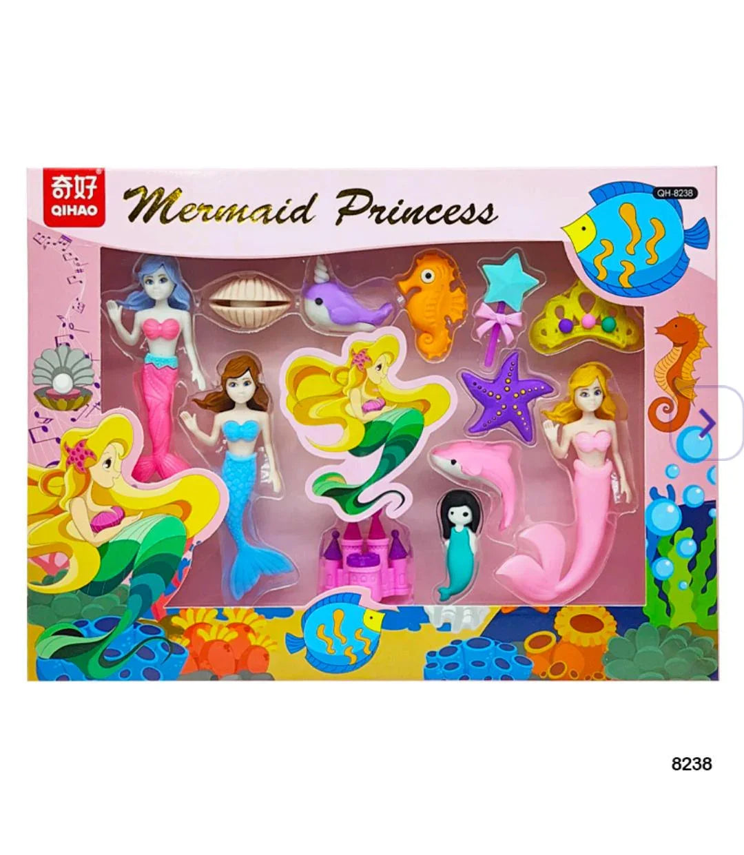 8238 Mermaid Princess Eraser 1 Set