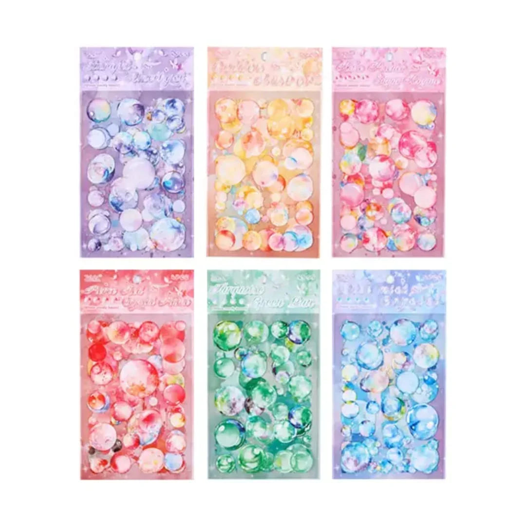 Premium Bubble Journaling Stickers l Pack of 4 Sheets l Elegant Nature Stickers for Scrapbooking & Planners