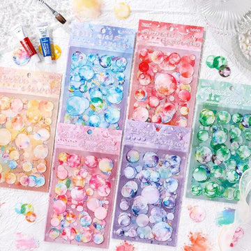 Premium Bubble Journaling Stickers l Pack of 4 Sheets l Elegant Nature Stickers for Scrapbooking & Planners