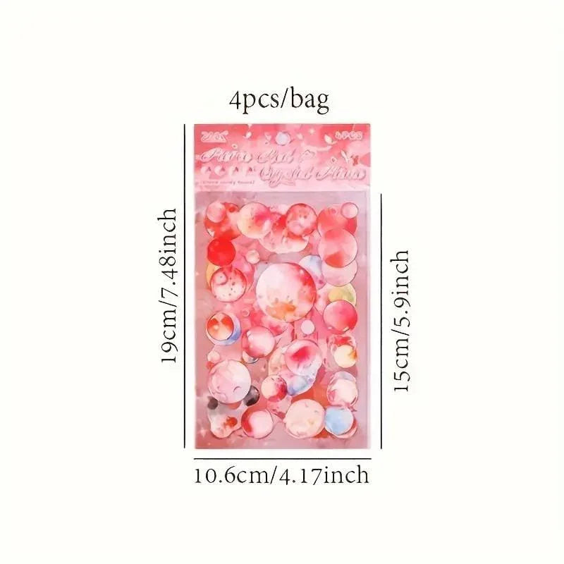 Premium Bubble Journaling Stickers l Pack of 4 Sheets l Elegant Nature Stickers for Scrapbooking & Planners