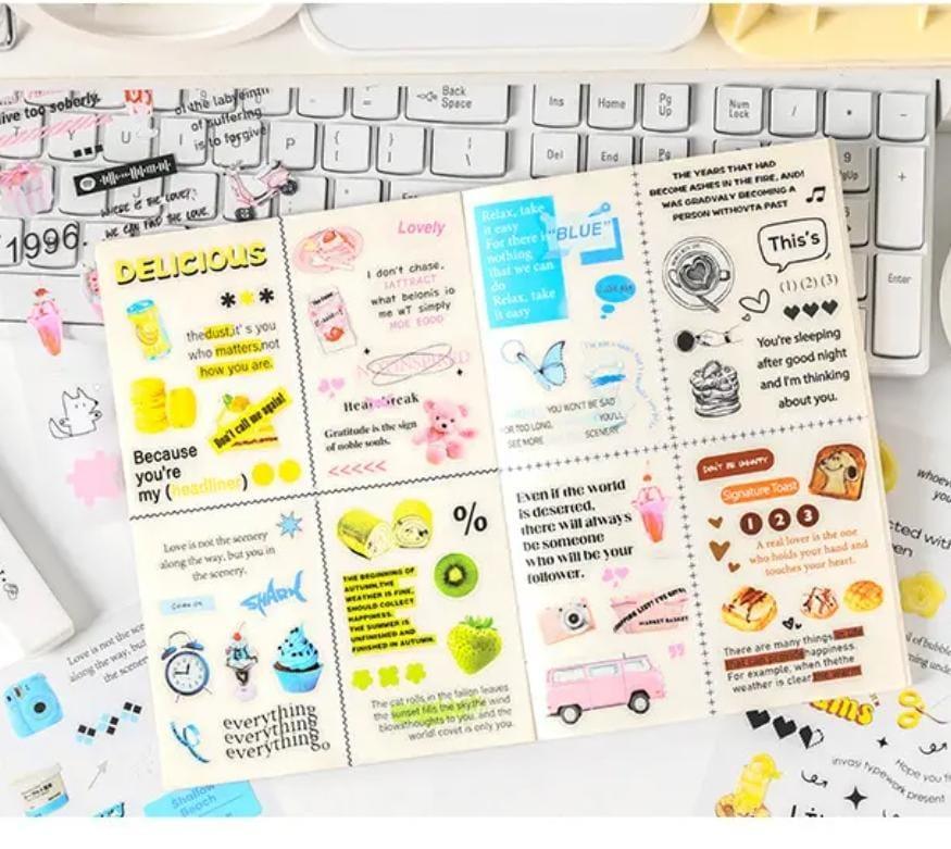 Premium Quote Journaling Stickers l Pack of 4 Sheets l Elegant Breakfast Stickers for Scrapbooking & Planners
