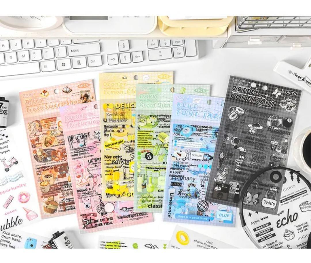 Premium Quote Journaling Stickers l Pack of 4 Sheets l Elegant Breakfast Stickers for Scrapbooking & Planners