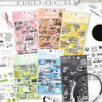 Premium Quote Journaling Stickers l Pack of 4 Sheets l Elegant Breakfast Stickers for Scrapbooking & Planners