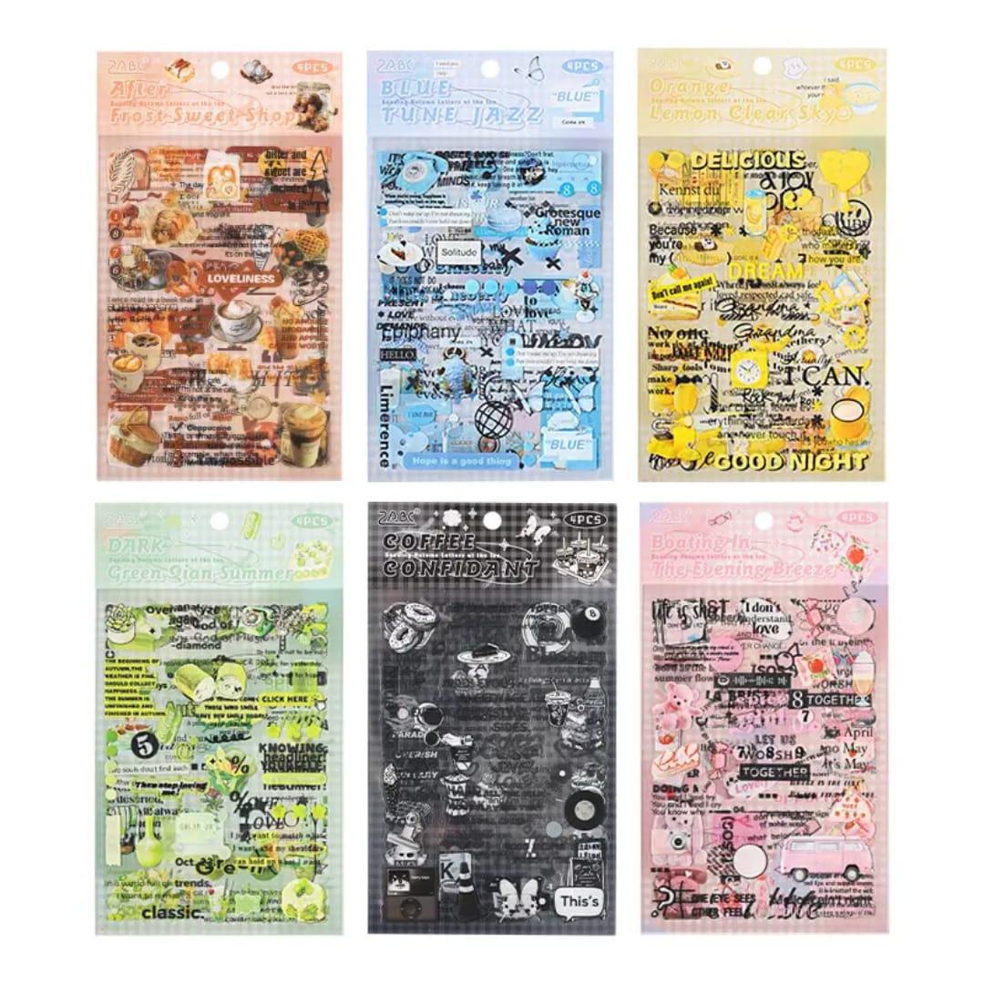 Premium Quote Journaling Stickers l Pack of 4 Sheets l Elegant Breakfast Stickers for Scrapbooking & Planners