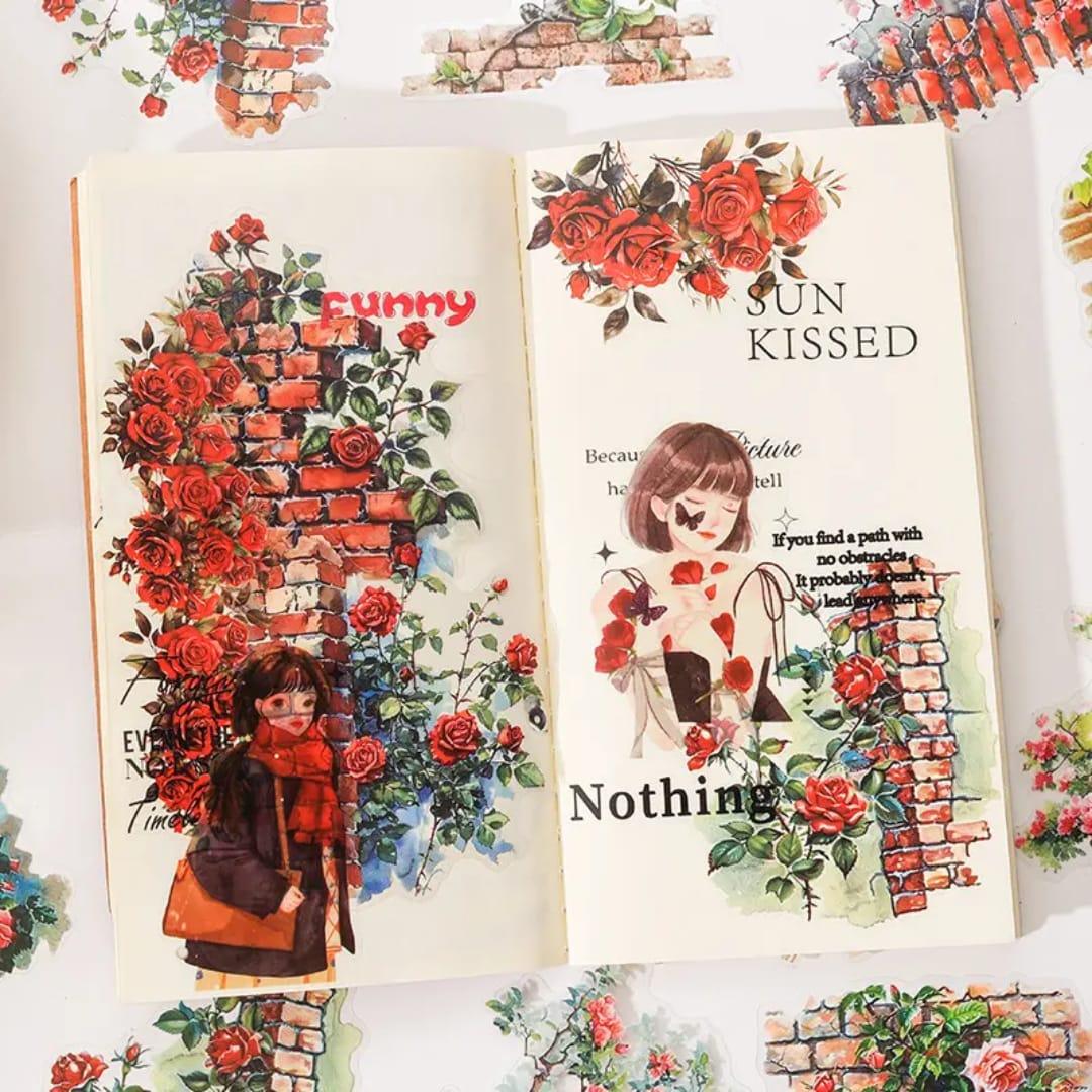 Premium Floral Journaling Stickers l Pack of 6 Sheets l Elegant Floral Stickers for Scrapbooking & Planners