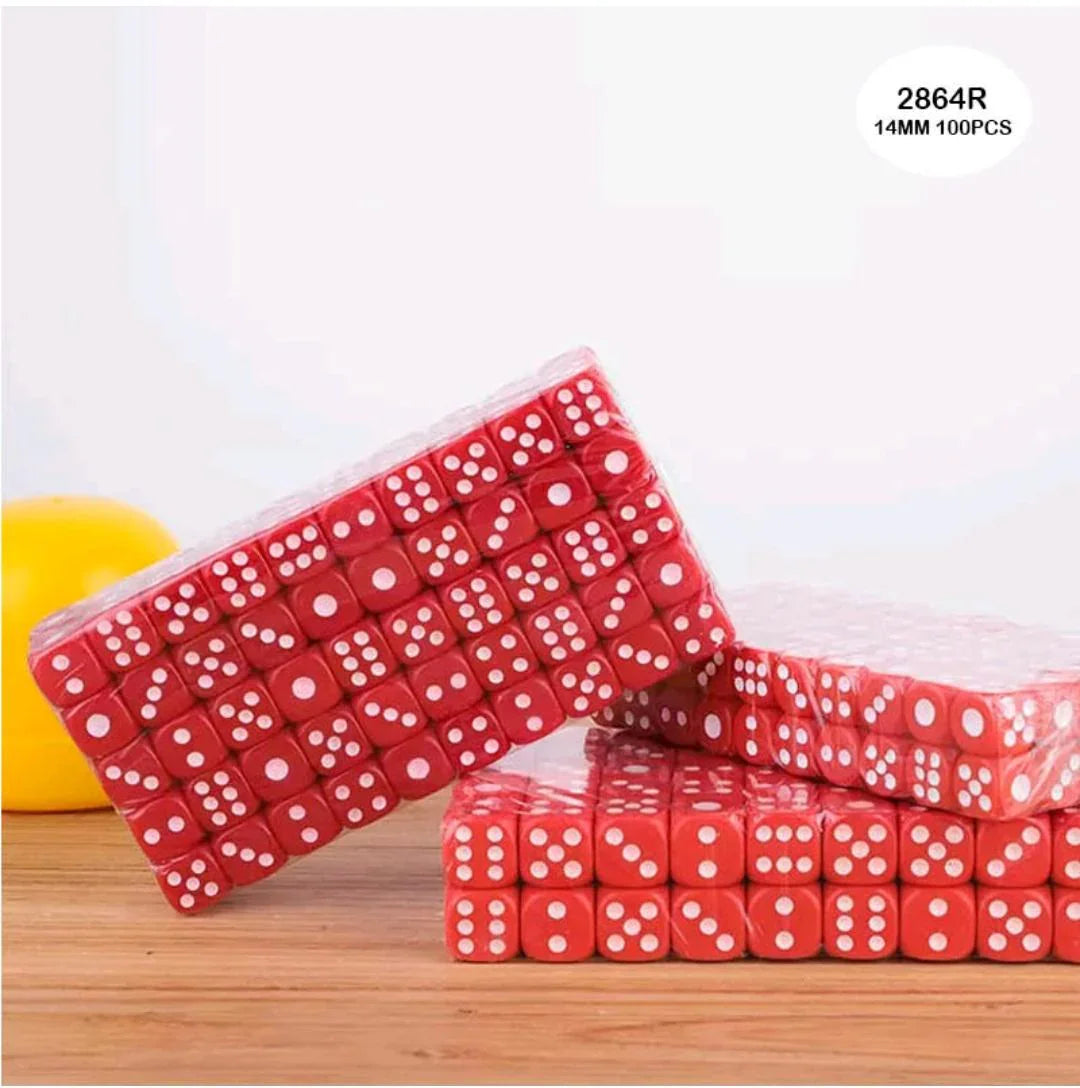 2864R Dice Red 100Pcs 14Mm O