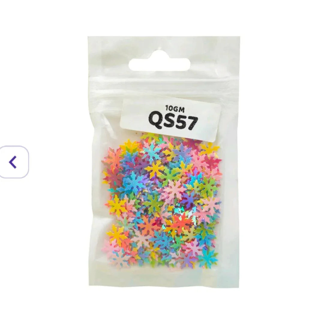 Qs57 Multi Snowflake 9Mm 10Gm Sequins