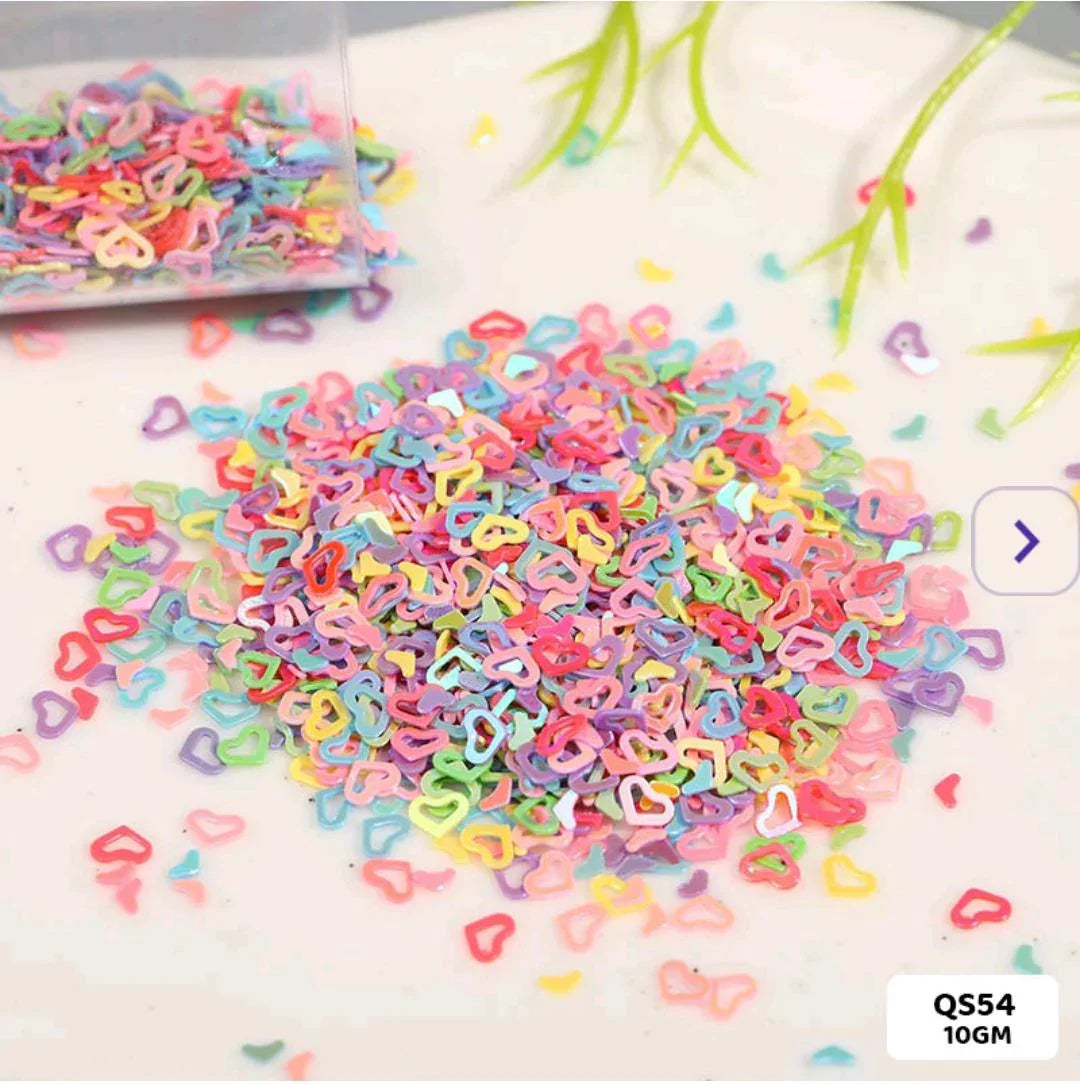 Qs54 Heart H 4Mm Multi 10Gm Sequins