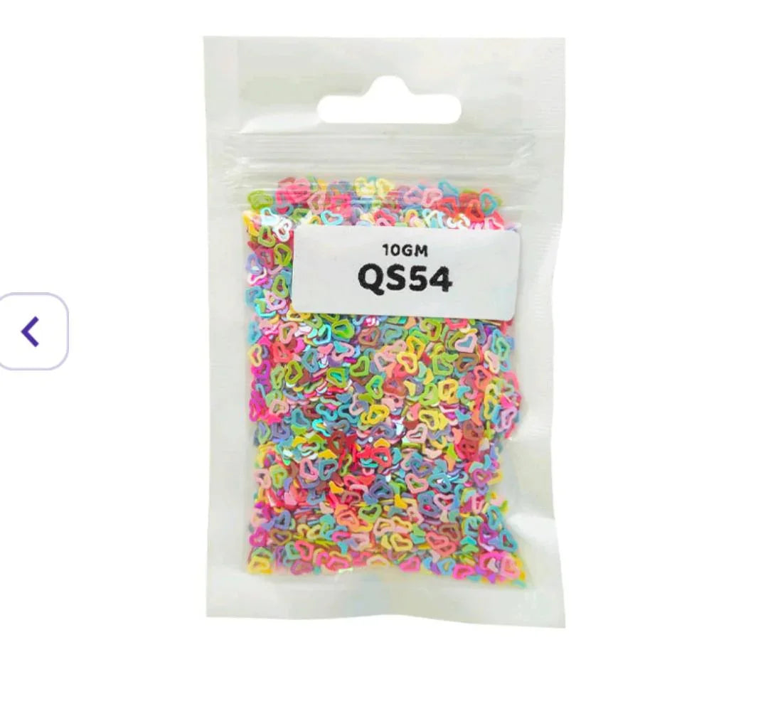 Qs54 Heart H 4Mm Multi 10Gm Sequins