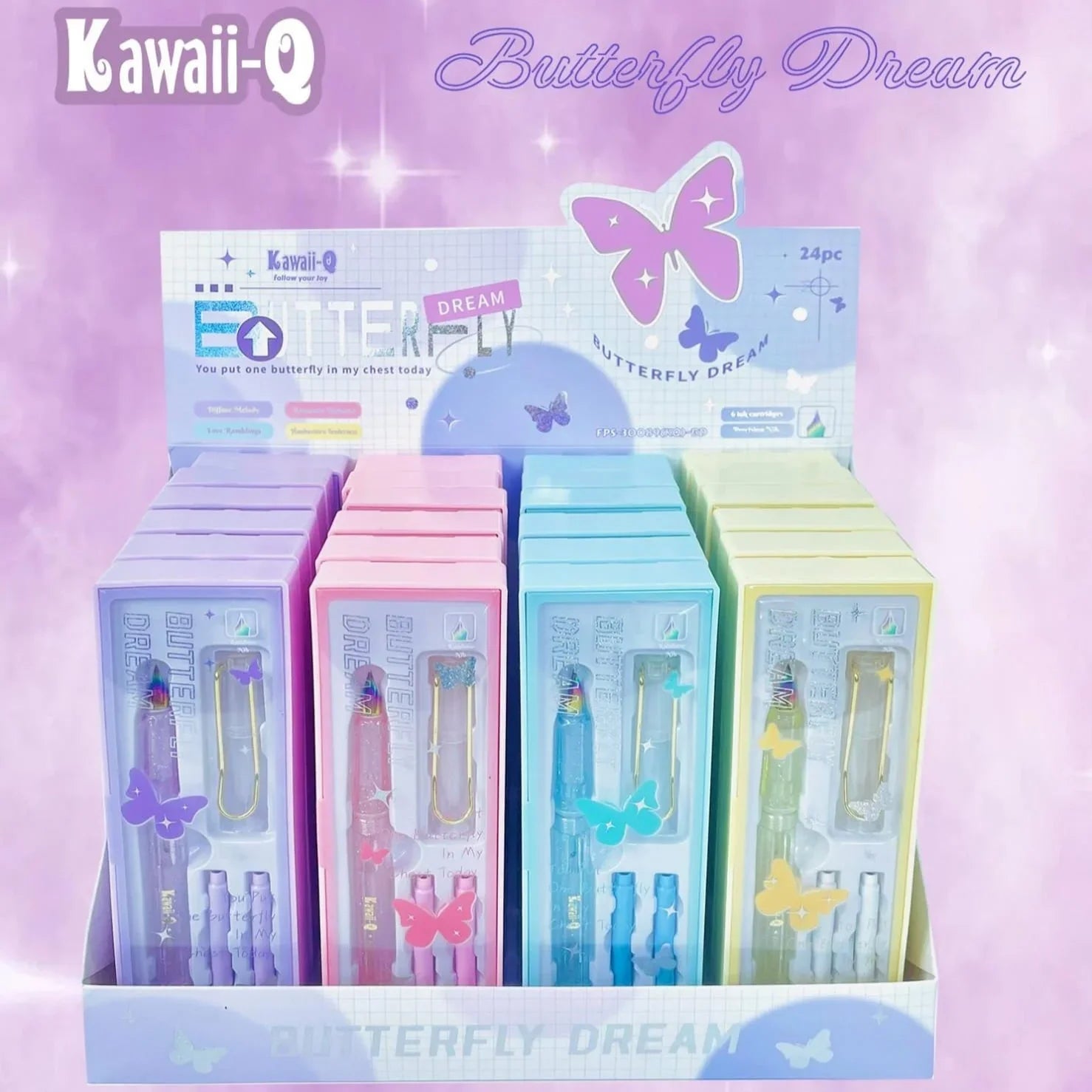 – Dreamy Pastel Premium Fountain Pen Set | Smooth Rainbow Nib, Comfortable Grip & Extra Ink Cartridges