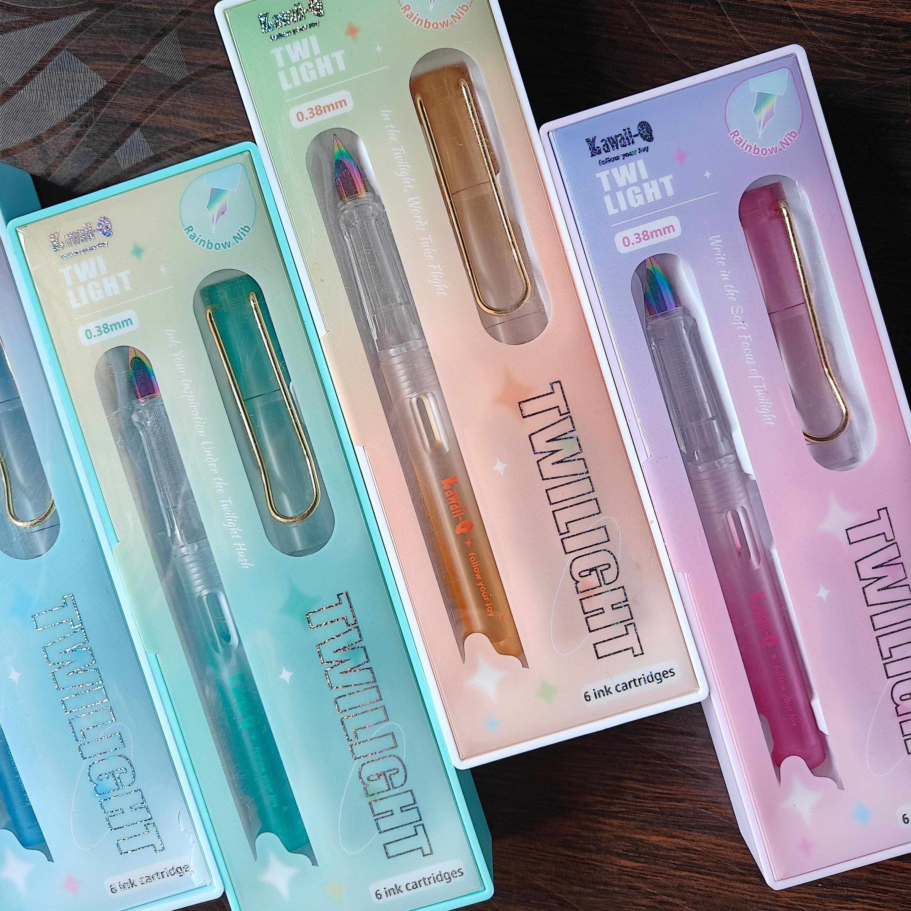 – Dreamy Pastel Premium Fountain Pen Set | Smooth Rainbow Nib, Comfortable Grip & Extra Ink Cartridges