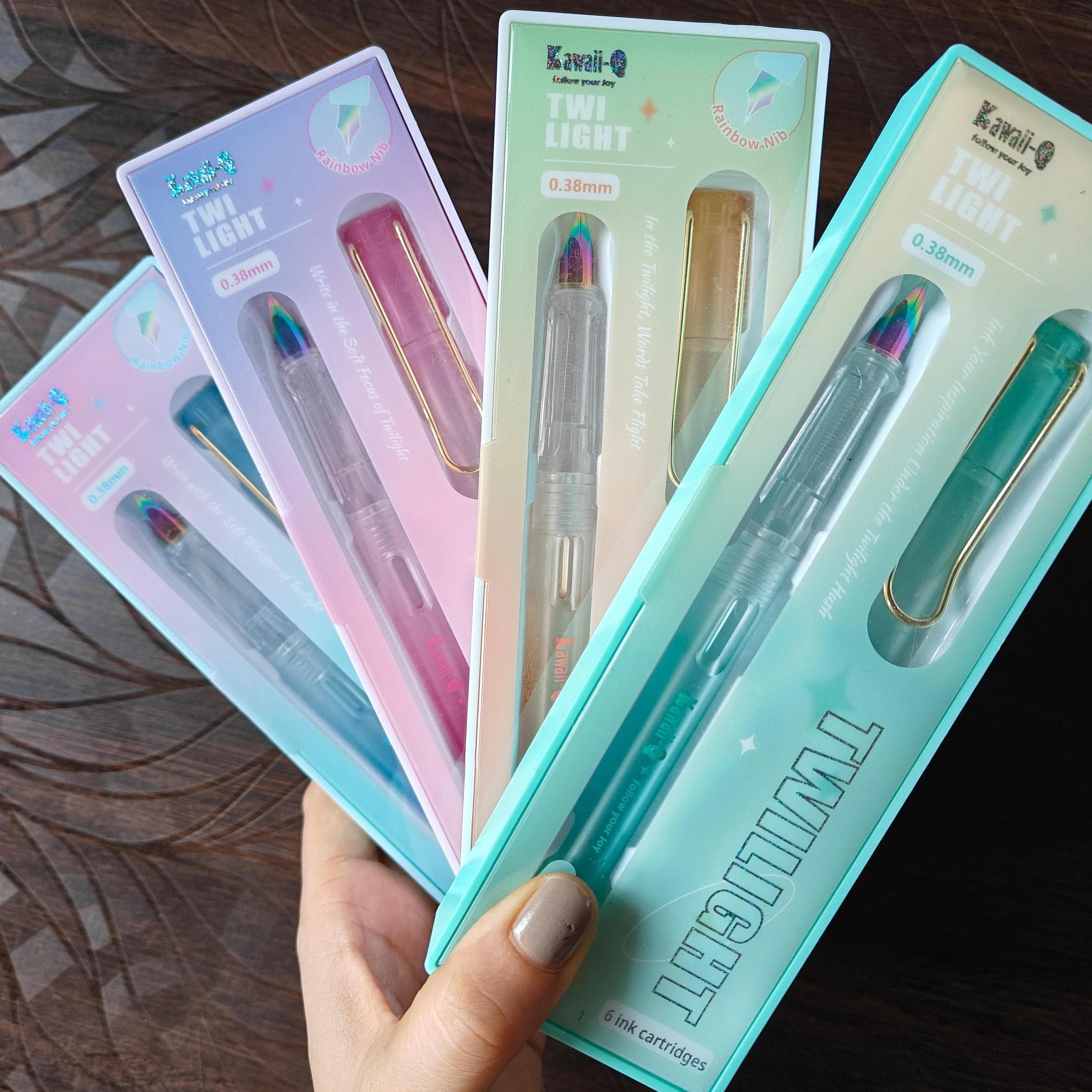 – Dreamy Pastel Premium Fountain Pen Set | Smooth Rainbow Nib, Comfortable Grip & Extra Ink Cartridges