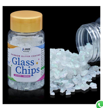 Jags Colour Coating Glass Chips 100 Gram Rainbow Glit JCCG02