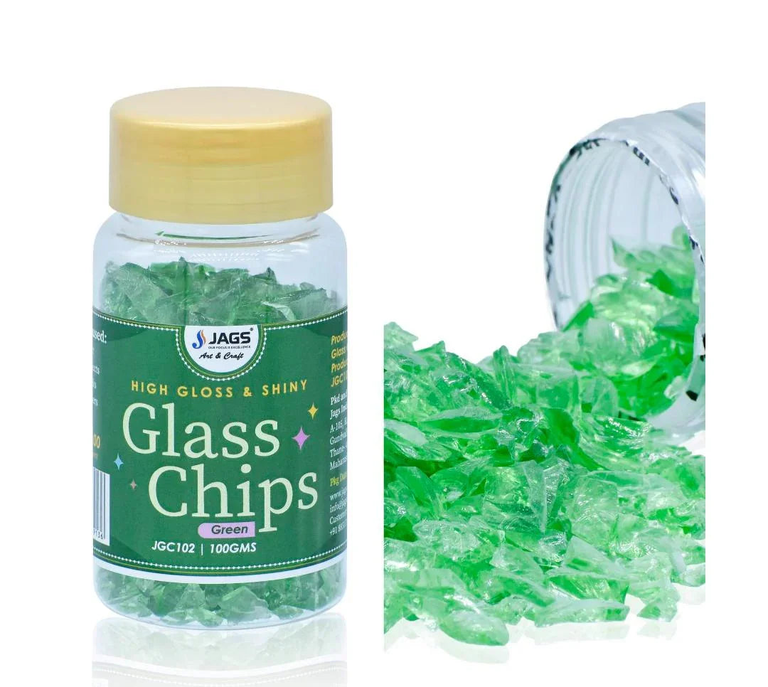 Jags Glass Chips 100GMS Green JGC102