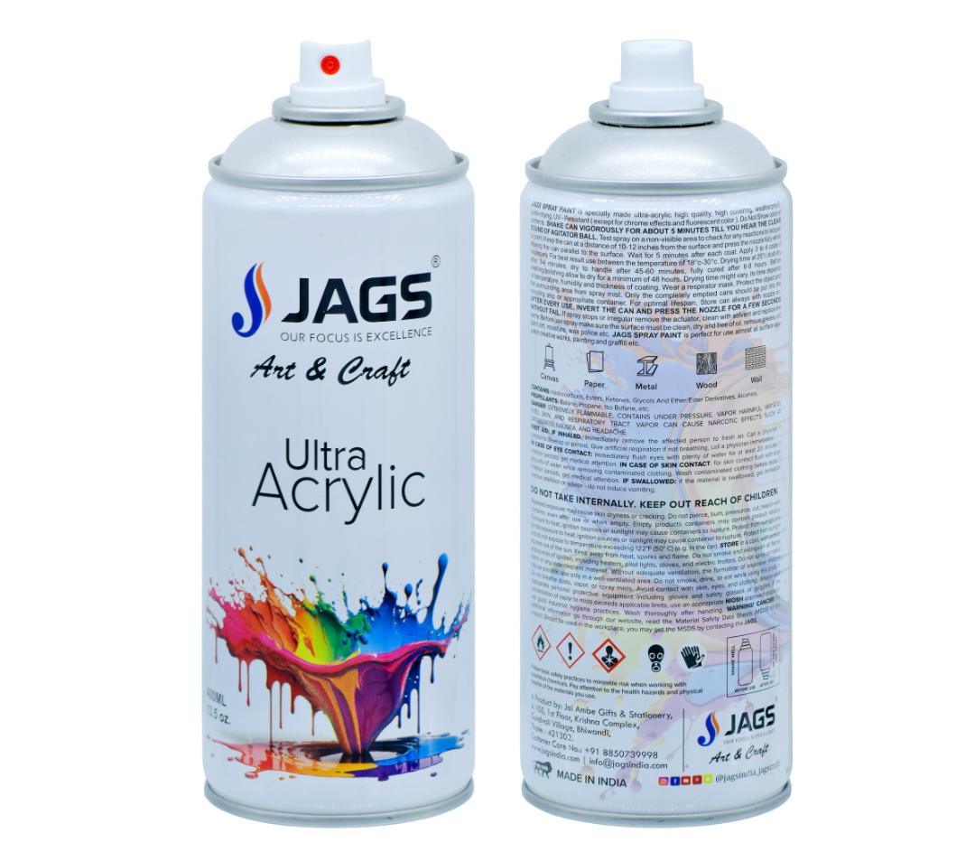 Jags Spray Ultra Acrylic 400ml Metalic Silver 621 J400M621
