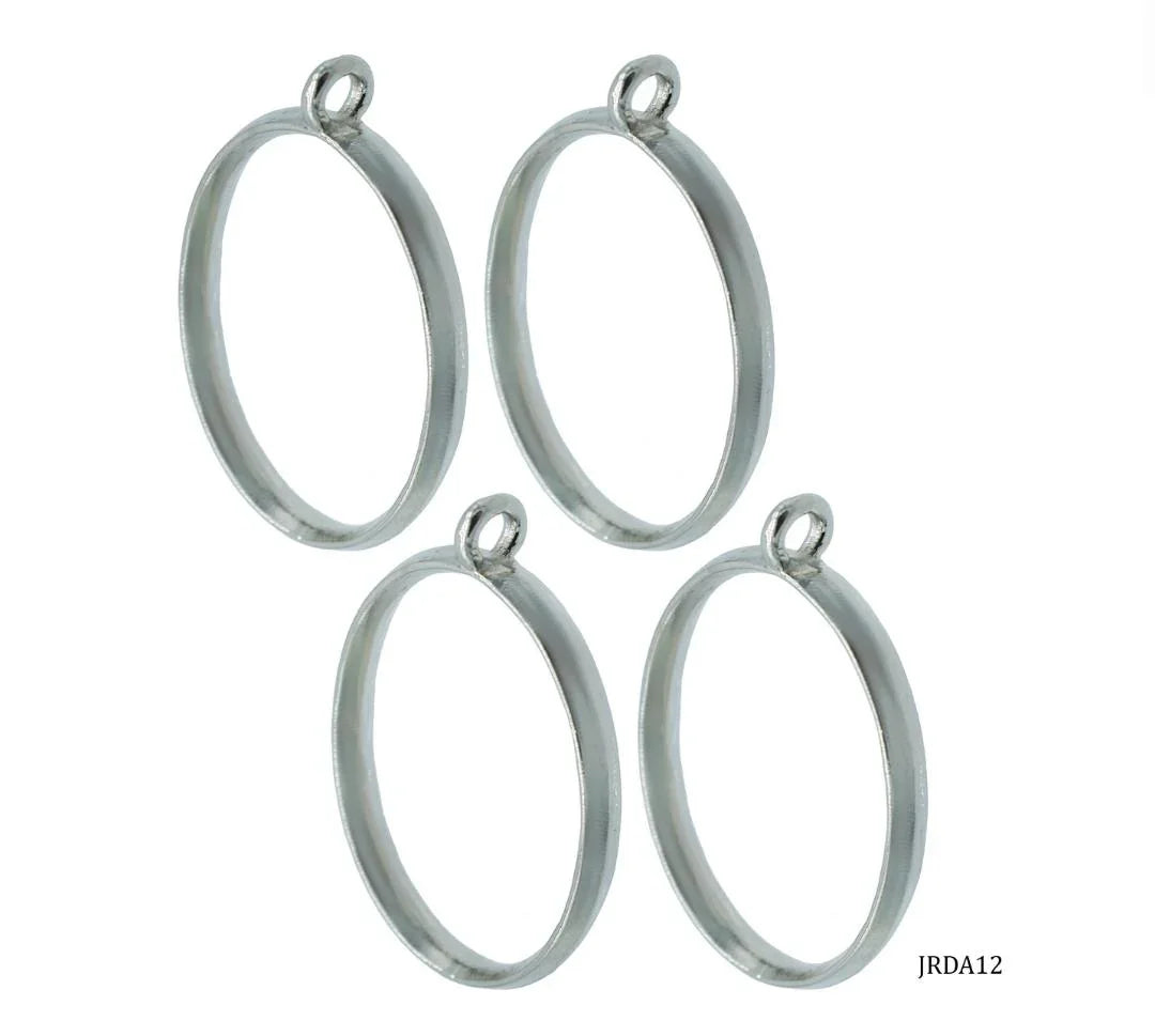 Diy Metal Imitation 4Pcs Silver Ovel JRDA12