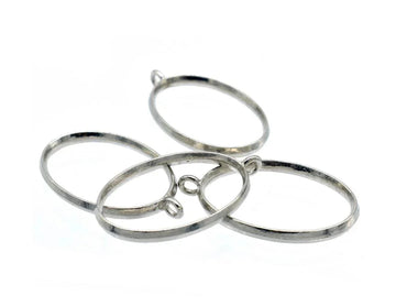 Diy Metal Imitation 4Pcs Silver Ovel JRDA12