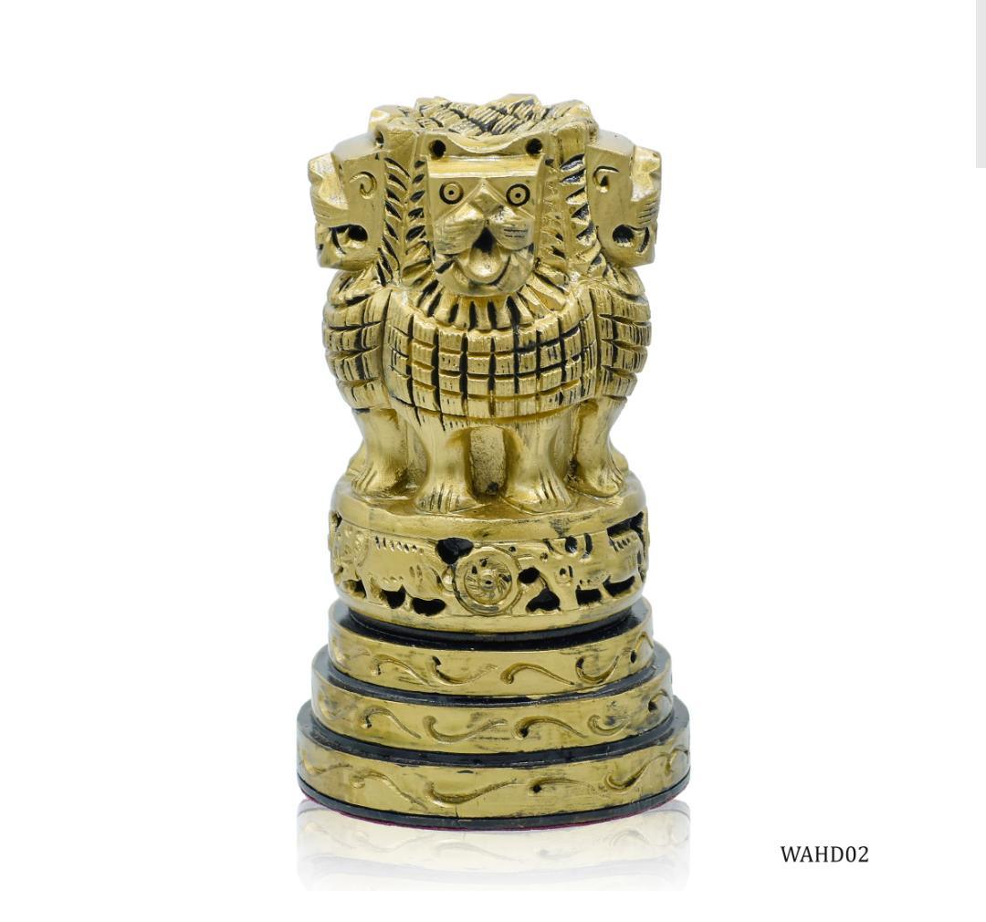 Wooden Ashoka Head Decoration Antique Colour 5 Inch WAHD02