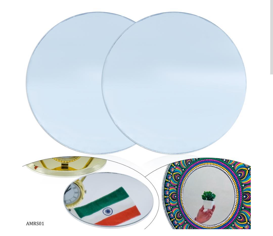 Acrylic Mirrors Round Silver 3 Inch Set 2 Pics AMRS01