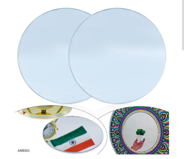 Acrylic Mirrors Round Silver 3 Inch Set 2 Pics AMRS01