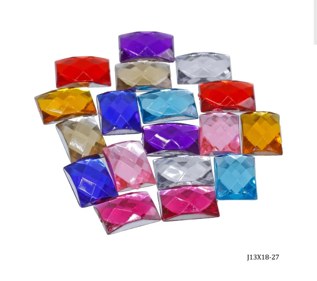 Jags Kundan Stone Diamond Rectangle Medium 18Pc J13X18-27