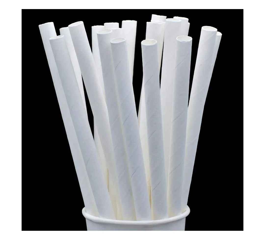 Jags Paper Straw White Plain 20Pcs 10MM JPSW10MM