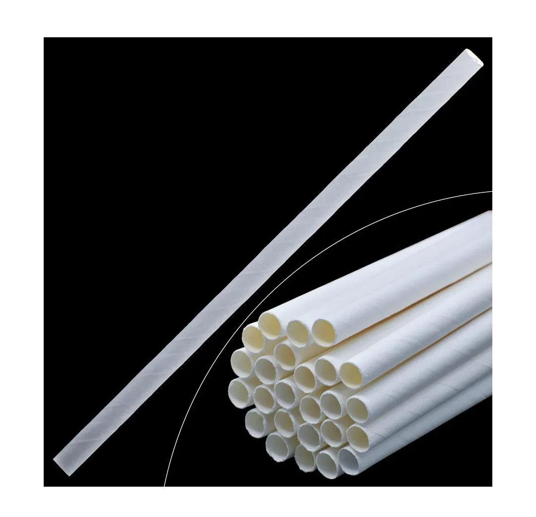 Jags Paper Straw White Plain 50Pcs 6MM JPSW6MM