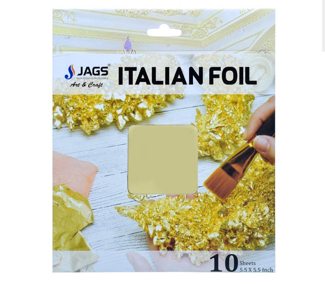 Jags Gilding Italian Foil 5.5X5.5 Inch Gold JGIF01