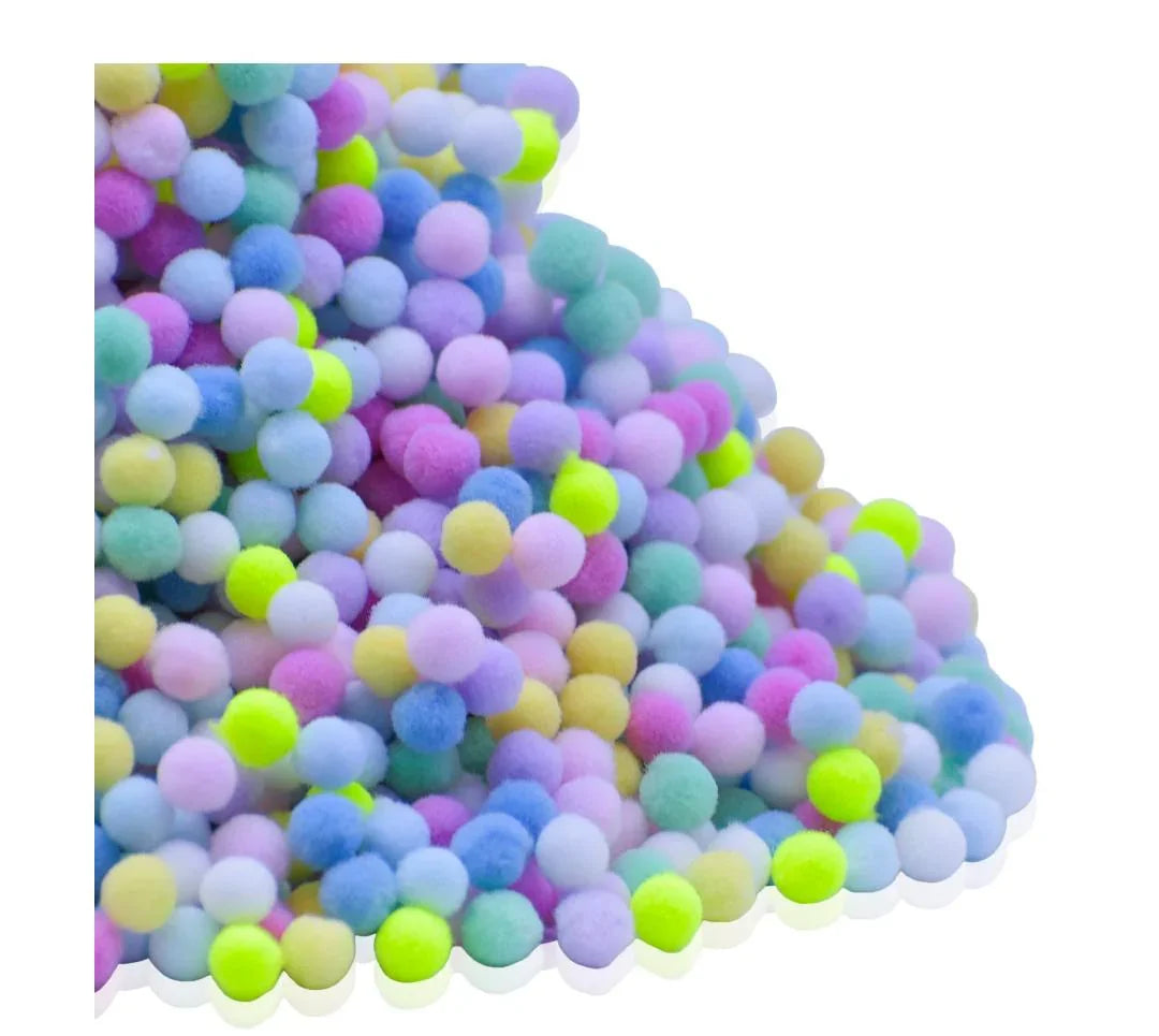 Craft Pom Pom Ball Pastel Colors 1CM 4000pcs DLGFC-14