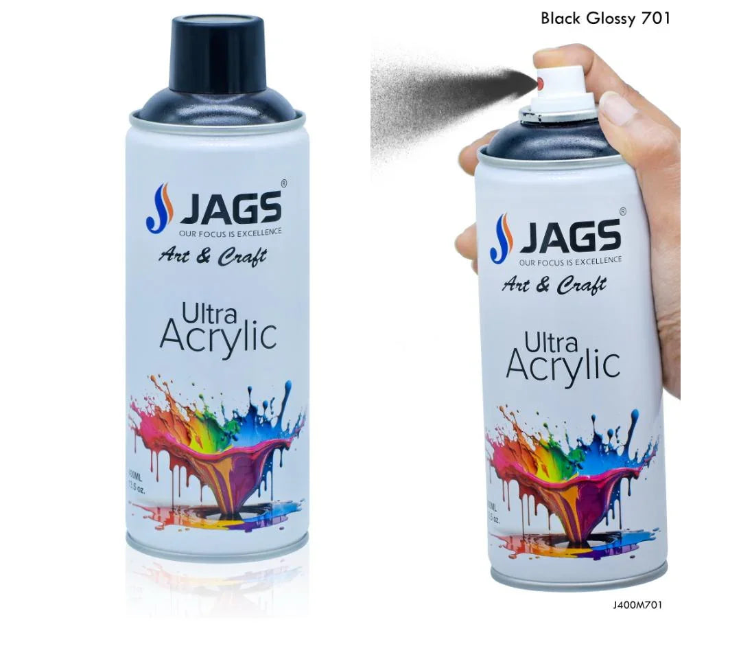 Jags Spray Ultra Acrylic 400ml Black Glossy 701 J400M701