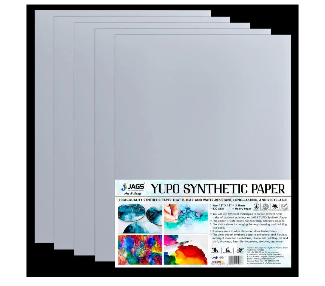 Jags Yupo Synthetic Paper 5 Sheets 320Gsm 12X18 Inch JAYS322