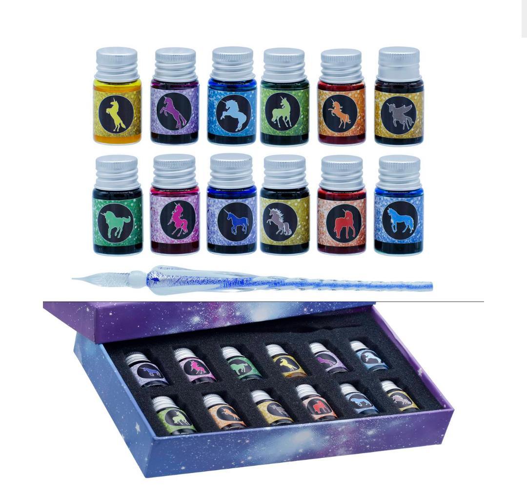 Crystal Fountain Pen Gift Box With 12 Pcs Ink JB19-A