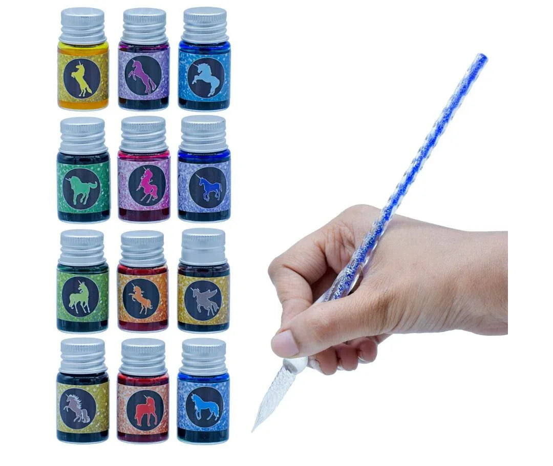 Crystal Fountain Pen Gift Box With 12 Pcs Ink JB19-A