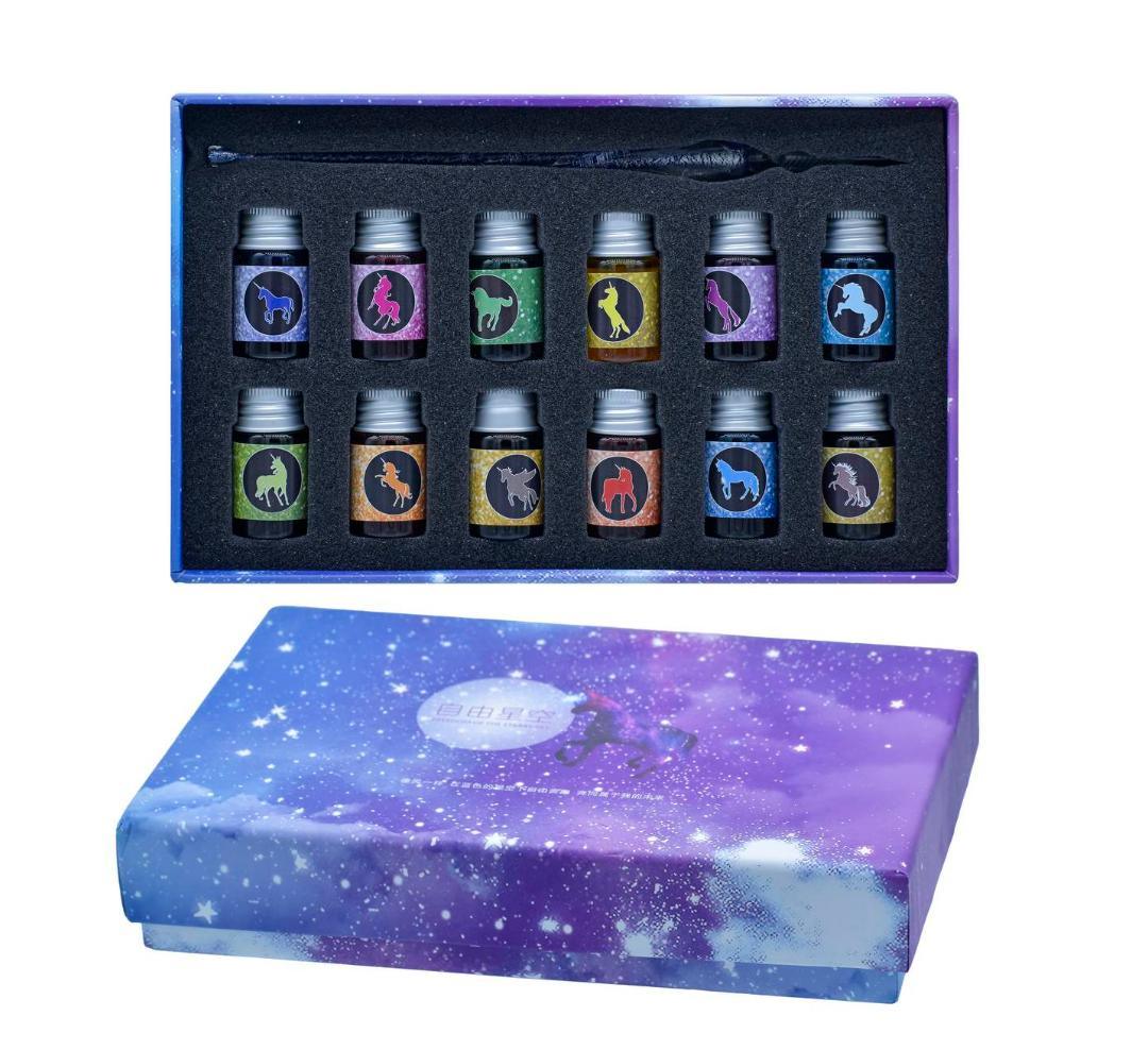 Crystal Fountain Pen Gift Box With 12 Pcs Ink JB19-A