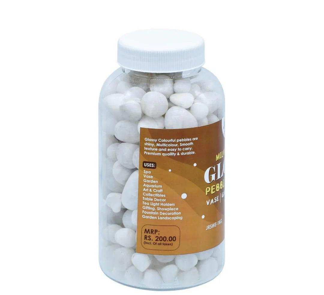Jags Pebble Stone Mini 1 Kg Milky White JRSWE-1KG