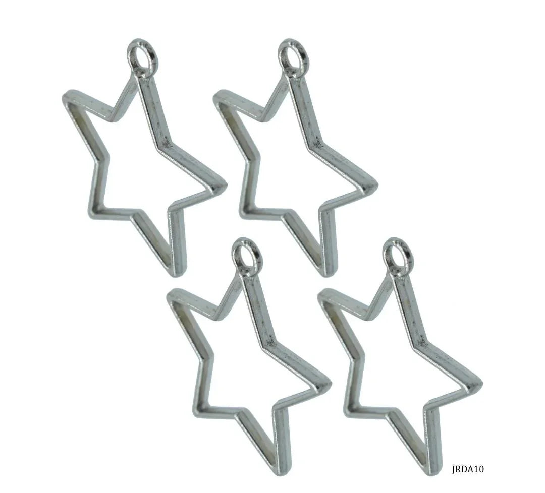 Diy Metal Imitation 4Pcs Silver Star JRDA10