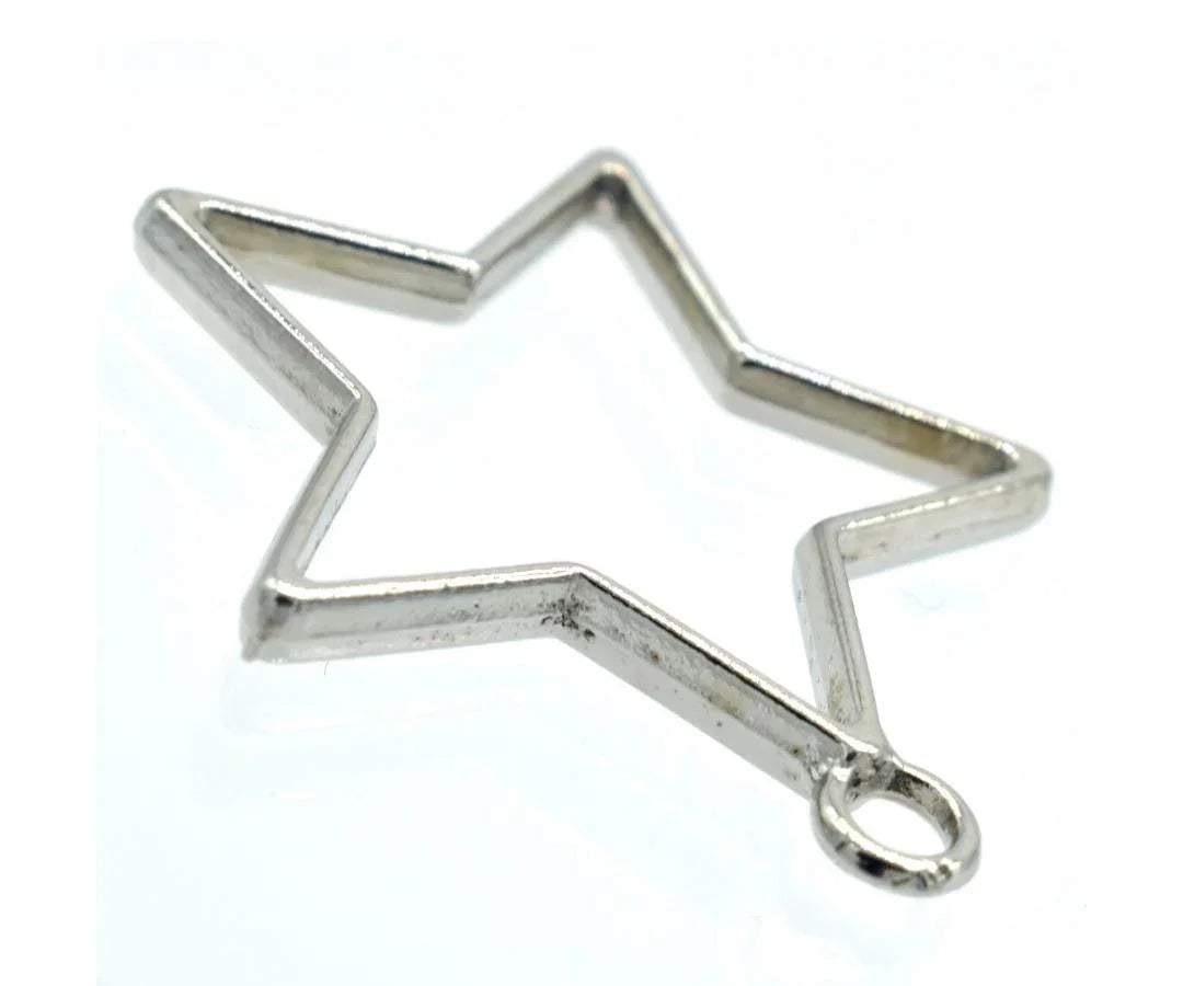 Diy Metal Imitation 4Pcs Silver Star JRDA10