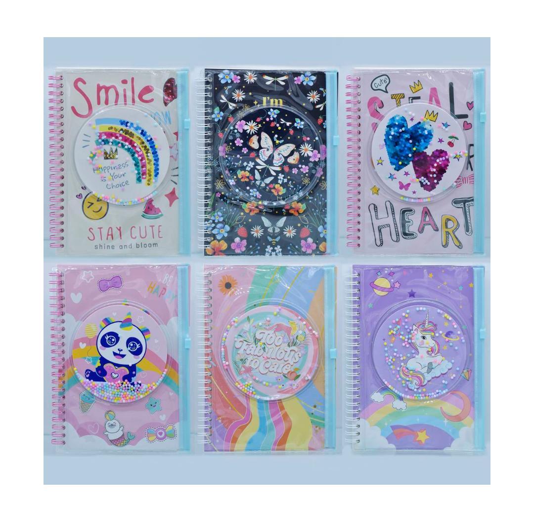 Spiral Bound Notebook Diary With Zip Pouch A5 DM-1111