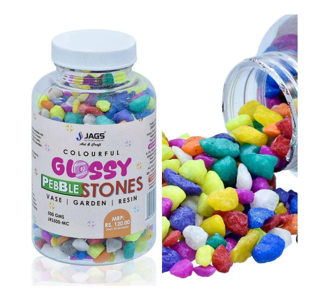 Jags Pebble Stones Small 500Gms Multi Colour JRS500-MC