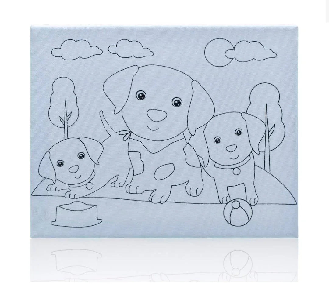 Stretched Canvas Pre Marked 8X10Inch Baby Dog SCPM00