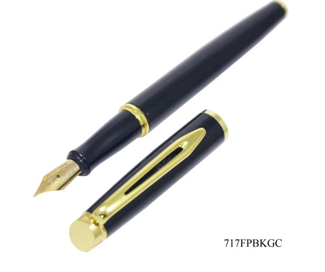 Fountain Pen Black Golden Clip 717FPBKGC