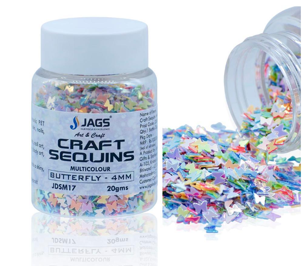 Jags Craft Sequins Multi Colour 20GMS Butterfly 4MM JDSM17