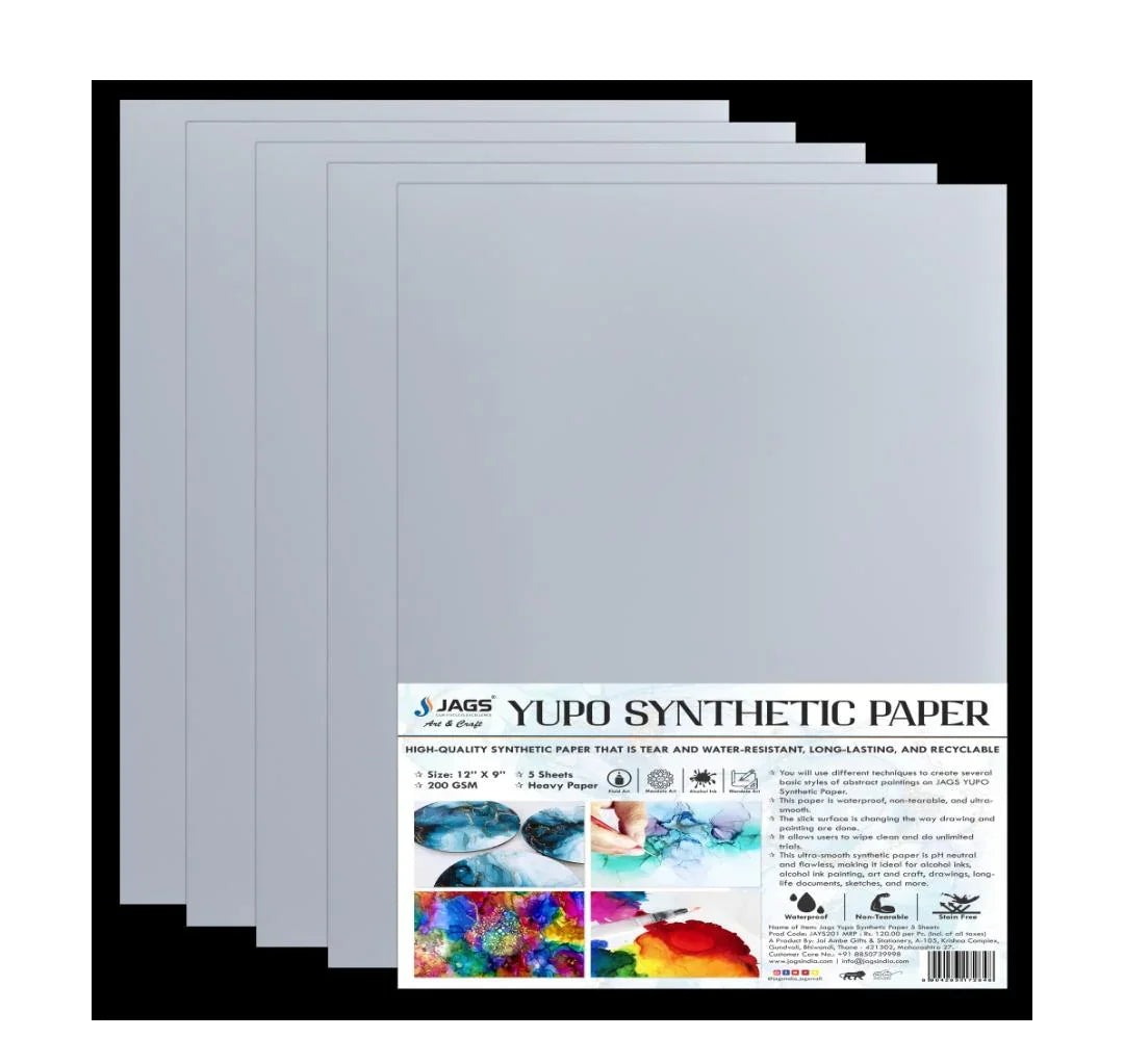 Jags Yupo Synthetic Paper 5 Sheets 200Gsm 9X12 Inch JAYS201