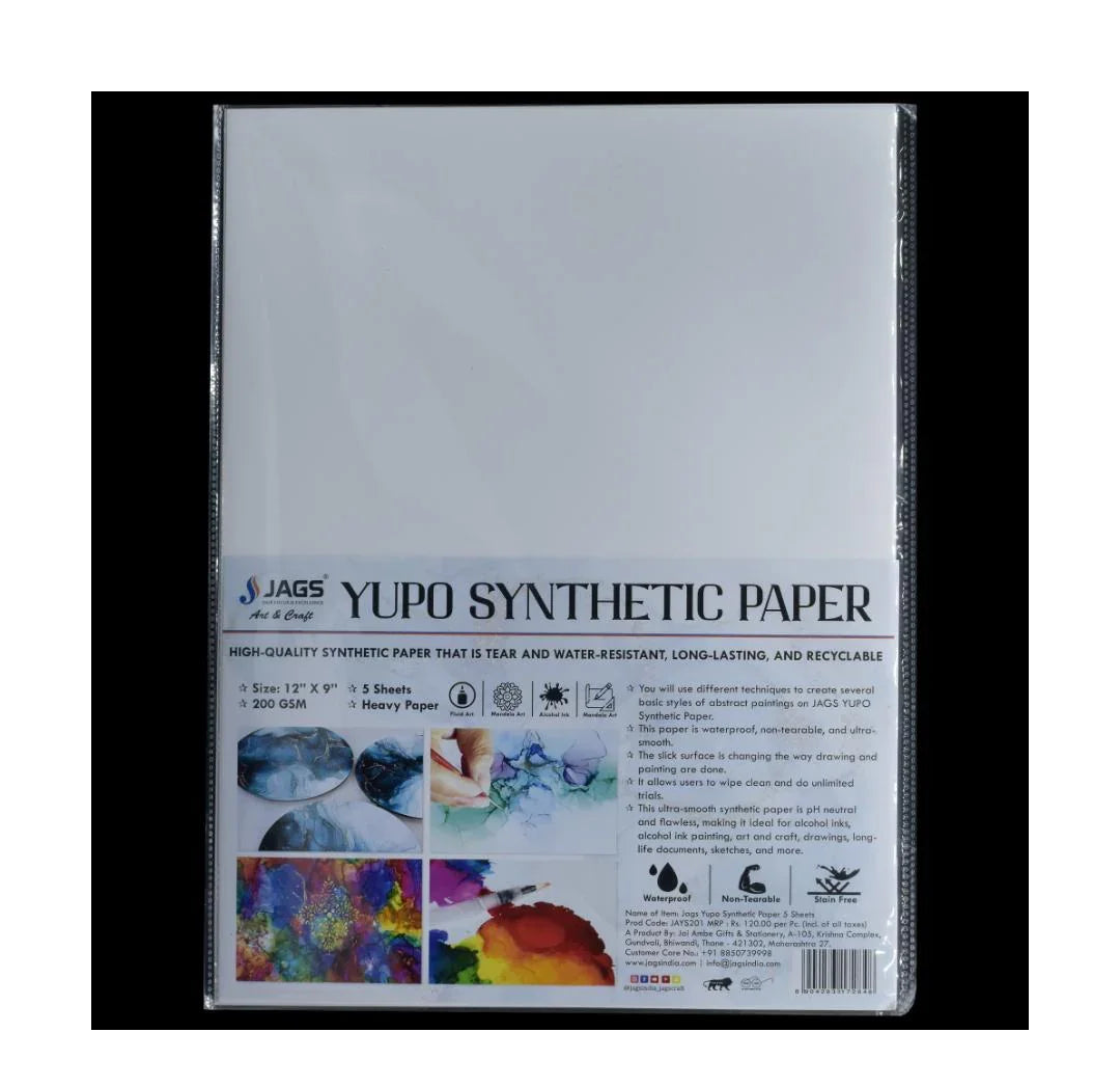 Jags Yupo Synthetic Paper 5 Sheets 200Gsm 9X12 Inch JAYS201