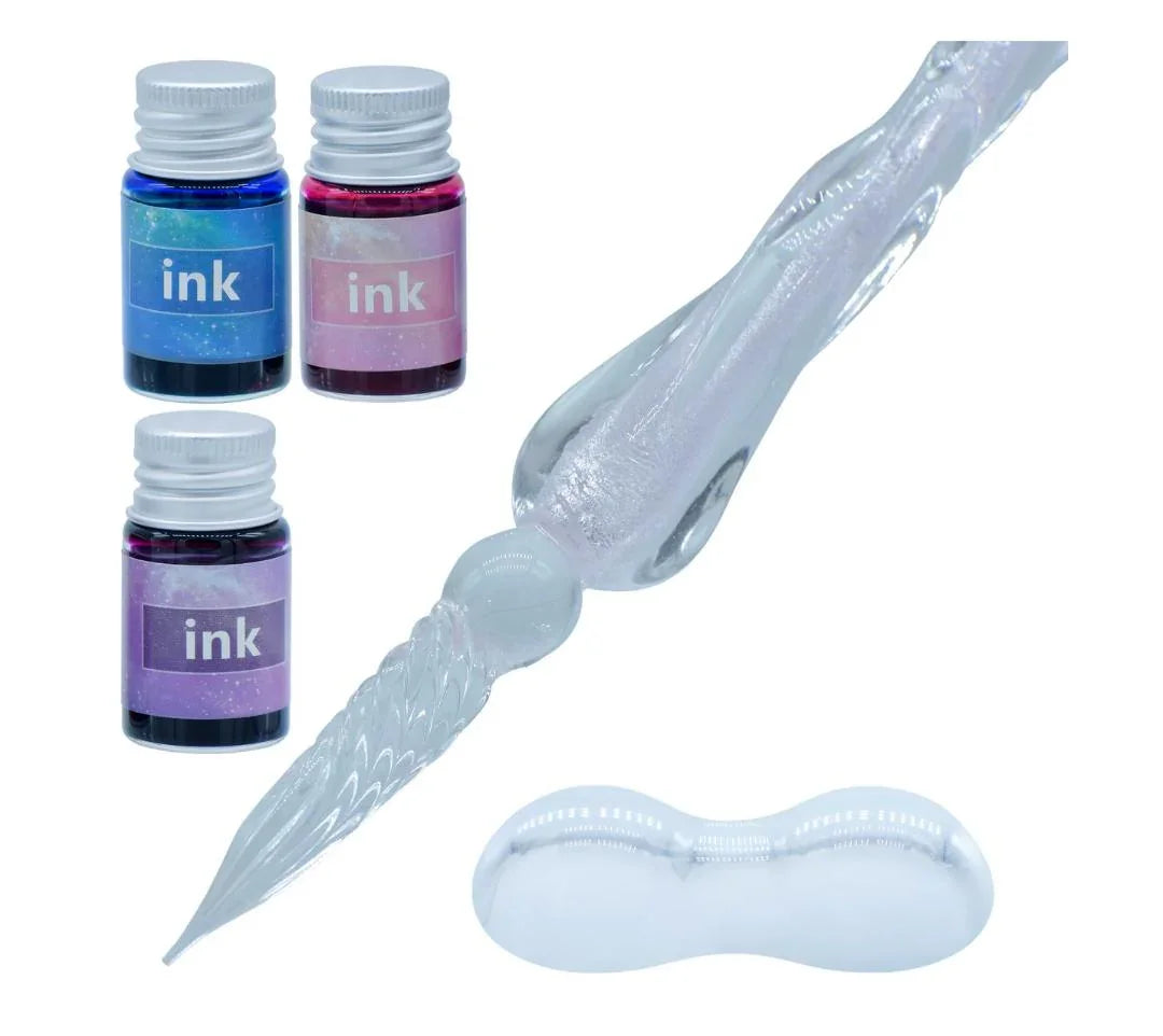 Crystal Fountain Pen Gift Box With 3 Pcs Ink JB19-D