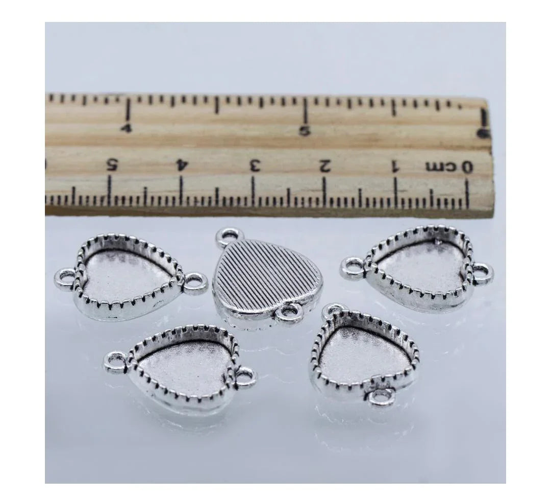 Metal Craft Fitting 5 Pics Heart Double Hole MC-1041