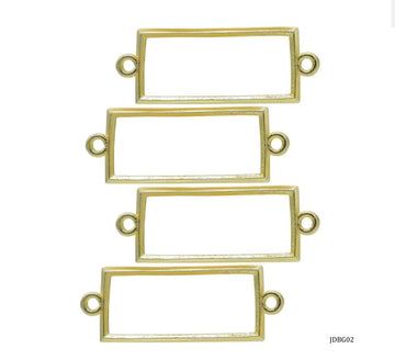 Jags Diy Bracelet Bezel 4Pcs Gold Rectangle JDBG02