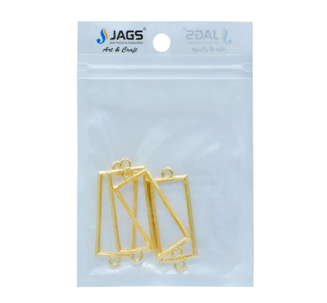 Jags Diy Bracelet Bezel 4Pcs Gold Rectangle JDBG02